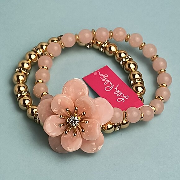 Lilly Pulitzer Statement Bracelet Stretch Exquisite Flower Bloom Blush P… - Picture 6 of 8